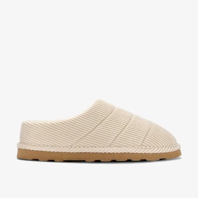 Clarks Womens Adyin Soft Cream Slippers Textile Casual