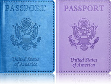 2Pack Passport Holder Wallet Cover Case, Travel Essentials for Women and Men
