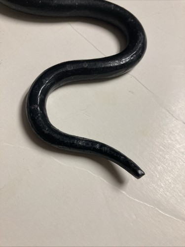 Hand Forged Iron Snake Figure Sculpture Statue Decor  Mini Snake Art Marked 12” - Picture 9 of 10