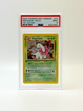 2000 Pokemon Neo Genesis 1st Edition Level 54 #10 MEGANIUM-HOLO PSA 9