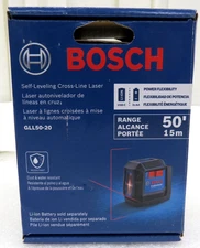 Bosch GLL50-20  Self-Leveling Cross-Line Laser 50' Range Red Beam