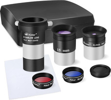 8 Piece Eyepiece  Filter Accessory Kit - Fully-Coated Eyepieces, 2X Barlow L...