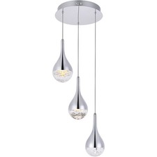 Elegant Lighting 3803D12C Amherst LED 12 inch Chrome Chandelier Ceiling Light