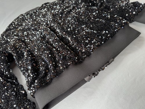 Vintage Zara Black Sequin Full Zip Bomber Jacket Womens XL - Excellent Condition - Picture 13 of 15
