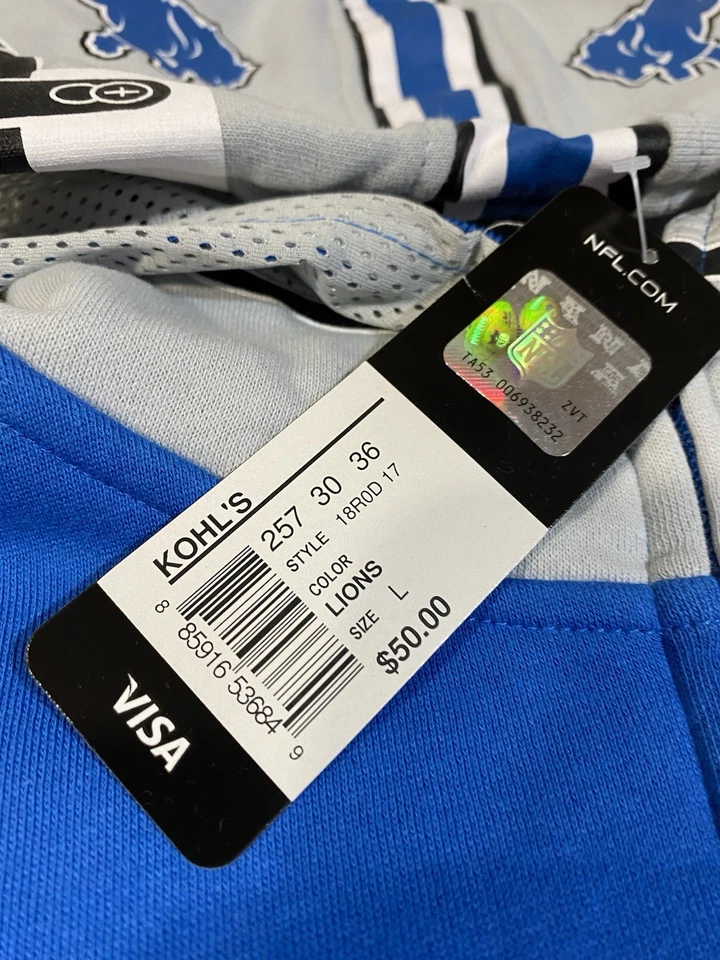 Толстовка с капюшоном NFL Detroit Lions шлем на молнии большая - Изображение 4 из 4