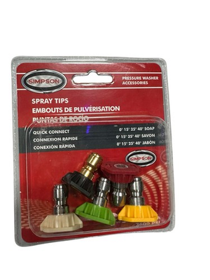 #ad Simpson 80145 Pressure Washer Nozzle Spray Tips Up to 3600 PSI Quick Connect $18.99