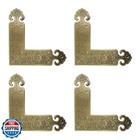 Tiazza 4Pcs Antique Embossing Brass Decorative Corner Protectors Braces Class