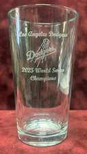 Los Angeles Dodgers 2025 World Series 16 oz heavy duty pint glass - opt quantity