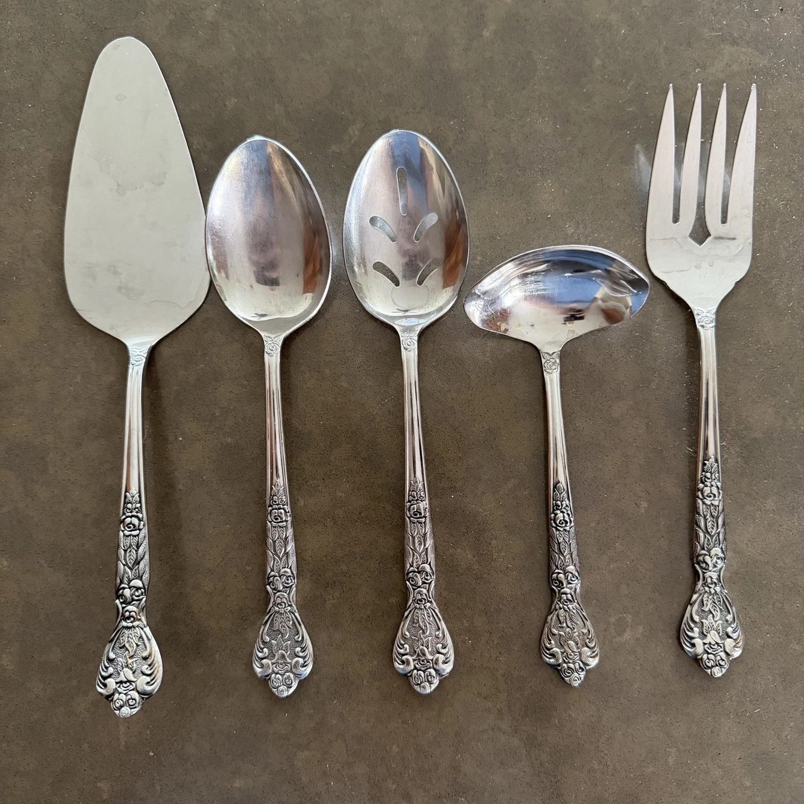 Versailles MSI Japan Stainless Flatware 5 Piece Serving Set Pie Ladle Spoon Fork