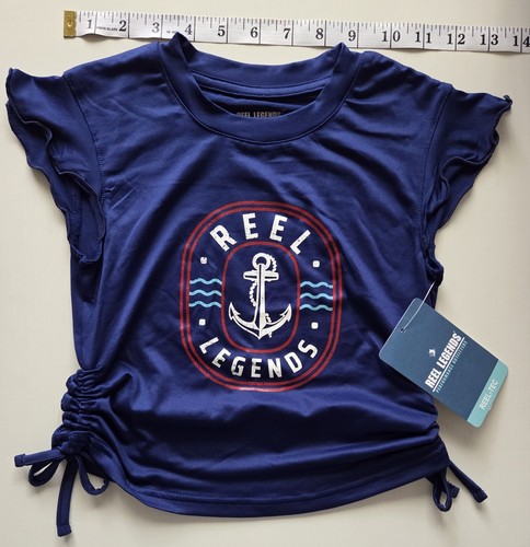Nuevo con etiquetas Top de surf Reel Legends para niñas azul marino natación protección contra erupciones talla XS UPF 50 - Imagen 1 de 5