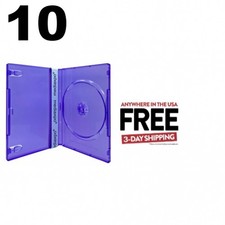 10 STANDARD Clear Purple Color Single DVD Cases 1-3 DAY