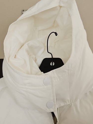 Hollister Giacca Donna Med Bianca Felpa con Cappuccio Outdoor Sherpa Zip Parka Cappotto Giacca - Foto 9 di 14