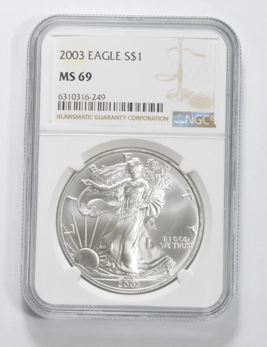 MS69 2003 American Silver Eagle NGC Brown Label *1688