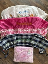 New Pottery Barn Kids Large Sabrina Basket Liner Pink Gingham Bunny