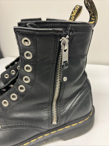Dr. Martens 1460 Twin Zip 8 Oeillets Bottes de Combat Femme à Lacets - Noir, Taille 8 - Photo 2/18