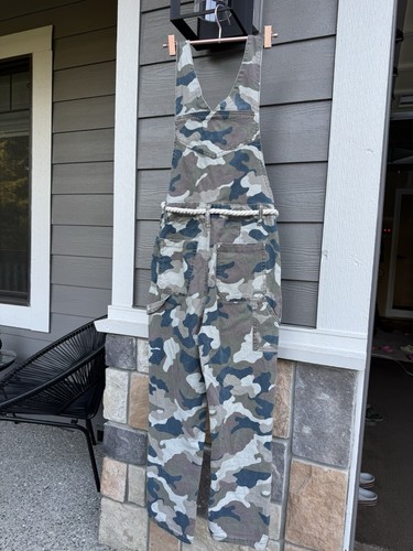 Anthropologie Carter Utility Overalls Camo Dungarees Size 4 - Picture 4 of 17