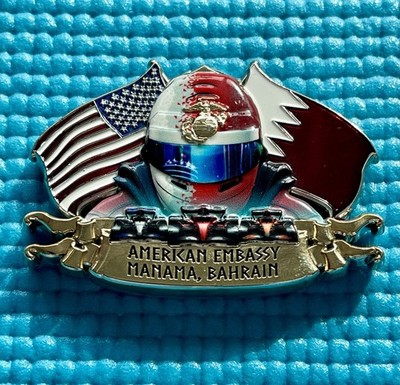 Bahrain Marine Security Guard Coin - FBI DEA ATF HSI MSG USSS Det Embassy