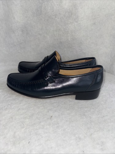 Mark XII USA Men's Black Leather Dress Loafer Shoes Size 9 Made In Brazil - Picture 2 of 6