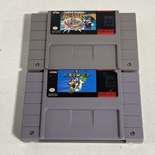 Super Mario All-Stars + Super Mario World SNES Game Lot Nintendo
