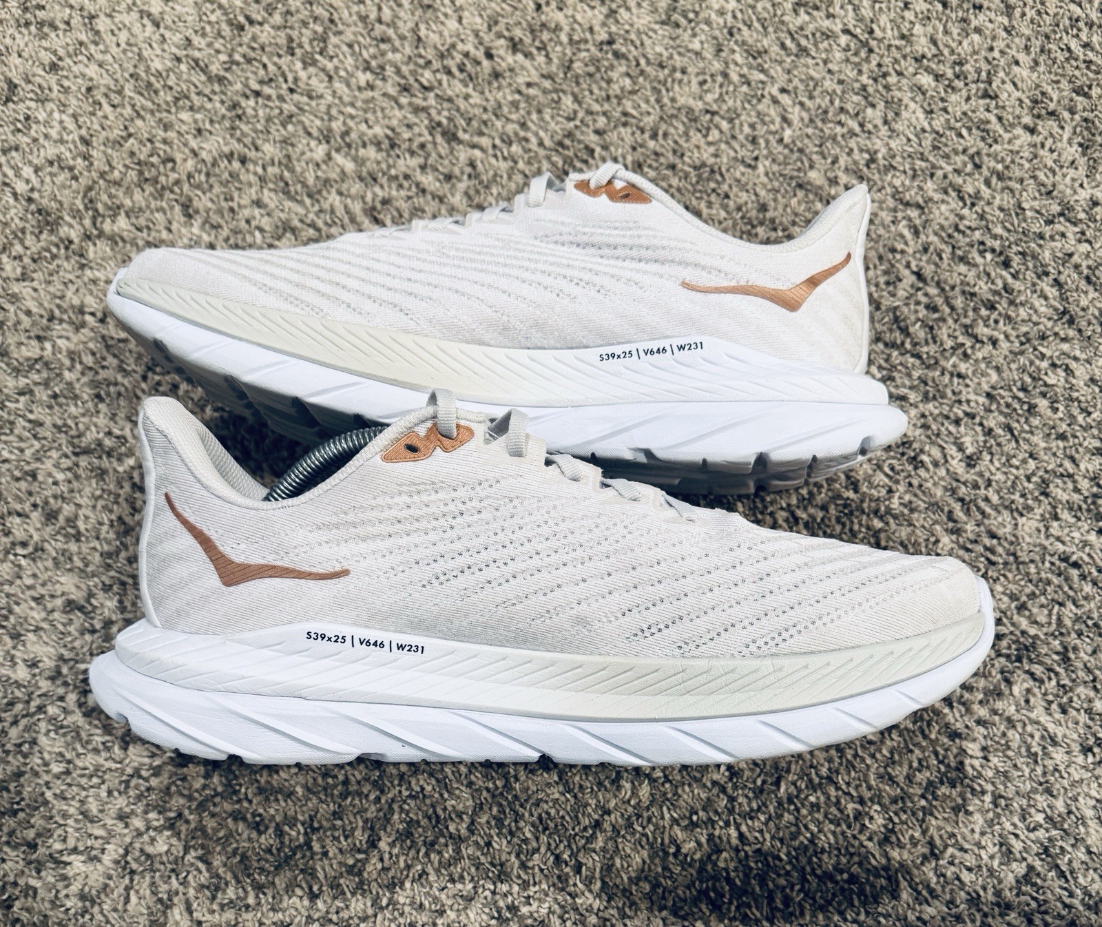 Hoka Mach 5 Men's Running Shoes White/Copper, Size 12 D thumbnail 3