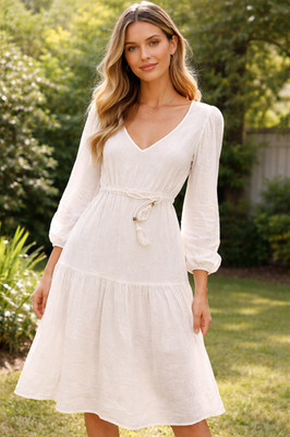 joie white linen dress Joie New W/Tags White Linen/Rayon Dress Size Medium Soft Feminine