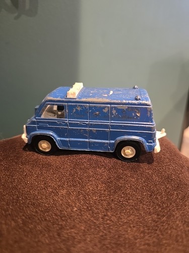 RARE Vintage Tootsie Toy Police Van Blue - Picture 3 of 8