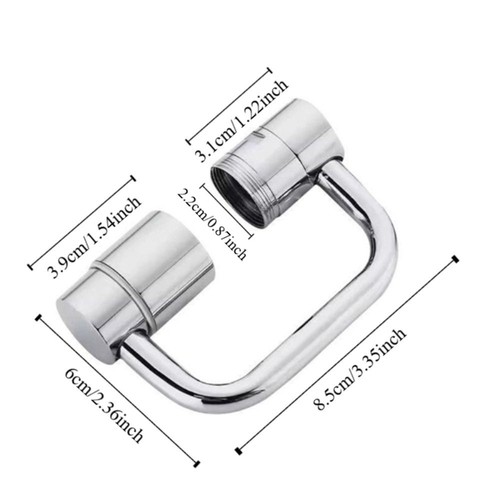 U Shaped Faucet Extender Silver Faucet Sprayer Head Rotating Spray Faucet Sink - Picture 2 of 12