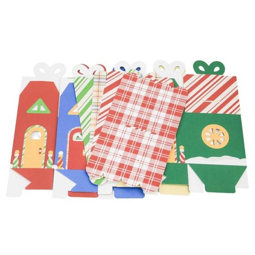24 Christmas Themed House Gift Boxes Paper Candy Packaging Box Quick Fold - Picture 6 of 8