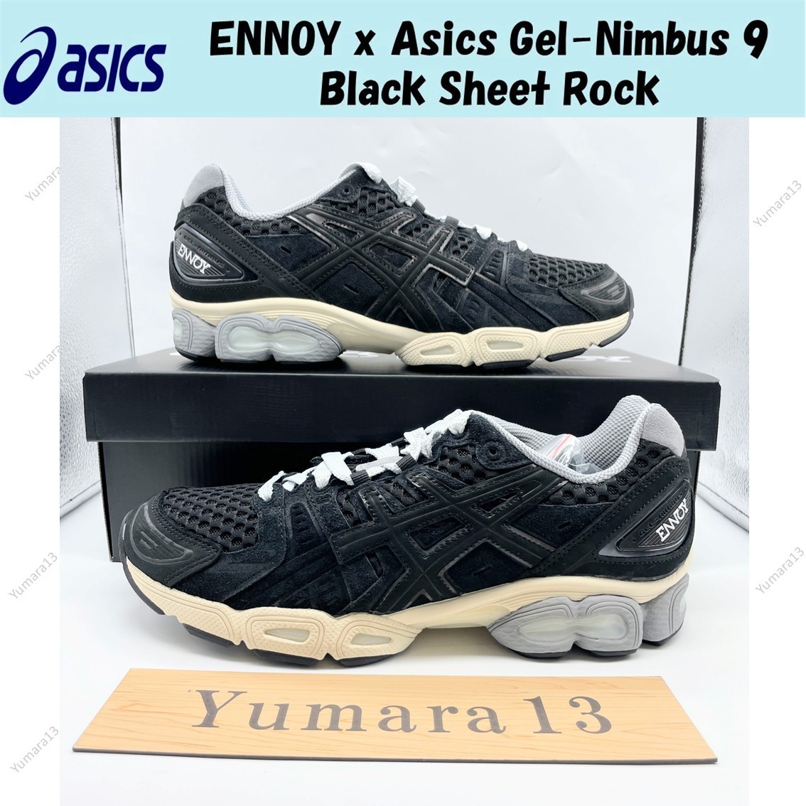 ENNOY × Asics Gel-Nimbus 9 Black エンノイ ENNOY × Asics Gel-Nimbus 9 Black/Sheet Rock 1201a986-002