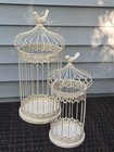 Decorative Metal Bird Cage With Bird Finials Set Of 2 -Weddings , Birthdays