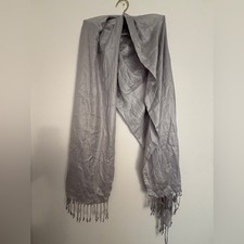 Pashmina Scarf Wrap Shawl Silky Soft Lavender Silvery Gray Business Casual