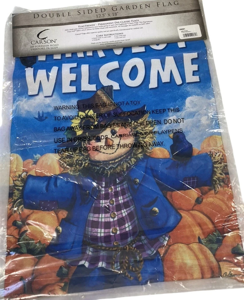 Espantapájaros Otoño Jardín Bandera Halloween Fiesta Decoración Calabaza Pájaro Negro Granja Rústico Foto 3 de 4