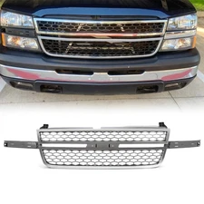 For 2003-2007 Silverado 1500 2500 3500 HD Chrome Grille Honeycomb Style Grill