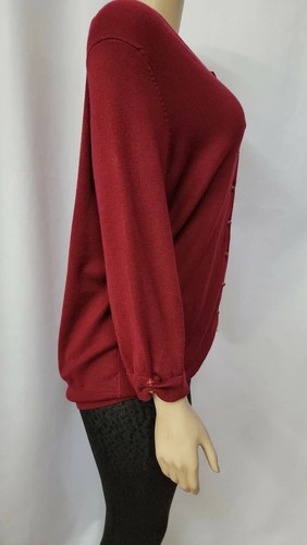 ADRIENNE VITTADINI STUDIO WOMAN SIZE 1X BURGUNDY CARDIGAN SWEATER NEW #R1 - Picture 5 of 10