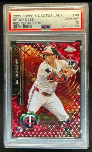 2025 Topps Chrome x Cactus Jack Brooks Lee RC Red Refractor #5/5 Twins PSA 10
