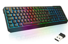 KLIM Chroma Wireless Keyboard UK Layout Backlit Slim Quiet Ergonomic – Black