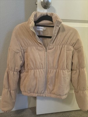 Bomber Jacket Featured Here In The Sand Or Sand-White Colorway. SNDYS Size Small