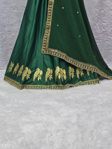 Ethnic Look Satin Silk Lehenga Choli With Stylish Dupatta For Women & Girls - Picture 2 of 12