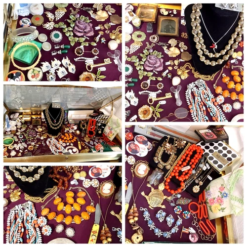 Vintage Rhinestone Costume Jewelry & Oddities Lot Juliana Trifari Monet Norway