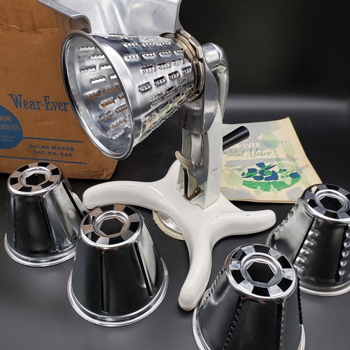 Wear-Ever Salad Maker No 240 with 5 Cones, Box & Booklet Mid Century Aluminum - Picture 2 of 13