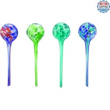 Automatic Watering Globe Set - 4 Hand-Blown Colorful Glass Globes for Plants