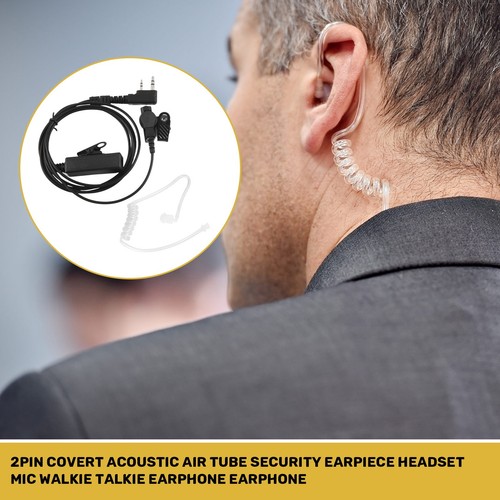 2pin Verdeckte Akustisch Luft   Ohrhörer Headset Mic 3624 - Zdjęcie 7 z 7