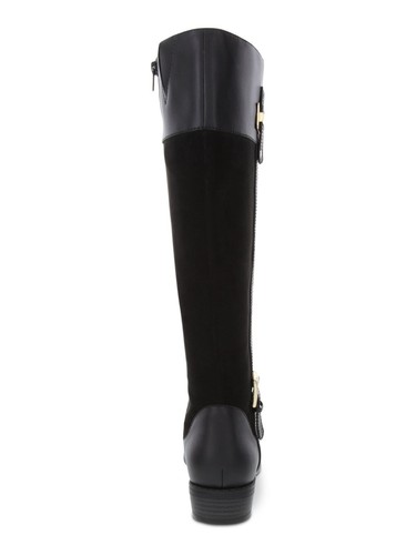 KAREN SCOTT Womens Black Two-Toned Wide Calf Toe Stacked Heel Riding Boot 5.5 - Picture 11 of 11