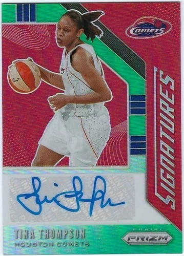 2020 Panini Prizm WNBA #SG-TTM Tina Thompson Signatures Green AUTO