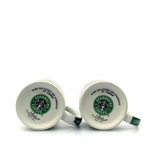 Starbucks Painting Cups Set of 2 Porcelain Mugs Used - Very Good Condition - Picture 10 of 10