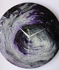 "Silver Mystery" Unique HandPainted Clock Modern Abstract Wall Art One of a Kind