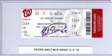 Pedro Baez Signed Autographed Ticket Dodgers MLB Debut 5-5-14 JSA AX25485