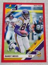 2019 Panini Donruss Football Randy Moss Red Press Proof #161 Minnesota Vikings