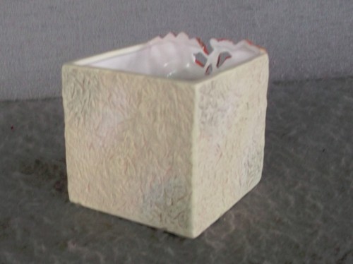 AUTUMN LEAVES PLANTER Square Ceramic Earth tones TRINKET JAR Candle Holder - Picture 3 of 11