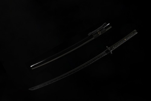 All Black Dragon Japanese Katana Sword Full Tang Sharp Samurai 1095 Steel - Picture 11 of 12